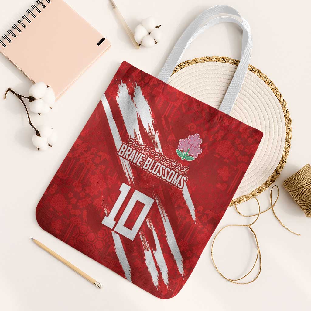 Custom Rugby Japan Tote Bag The Champion Brave Blossoms Red Color - Wonder Print Shop