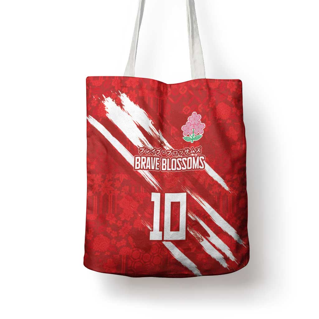 Custom Rugby Japan Tote Bag The Champion Brave Blossoms Red Color - Wonder Print Shop