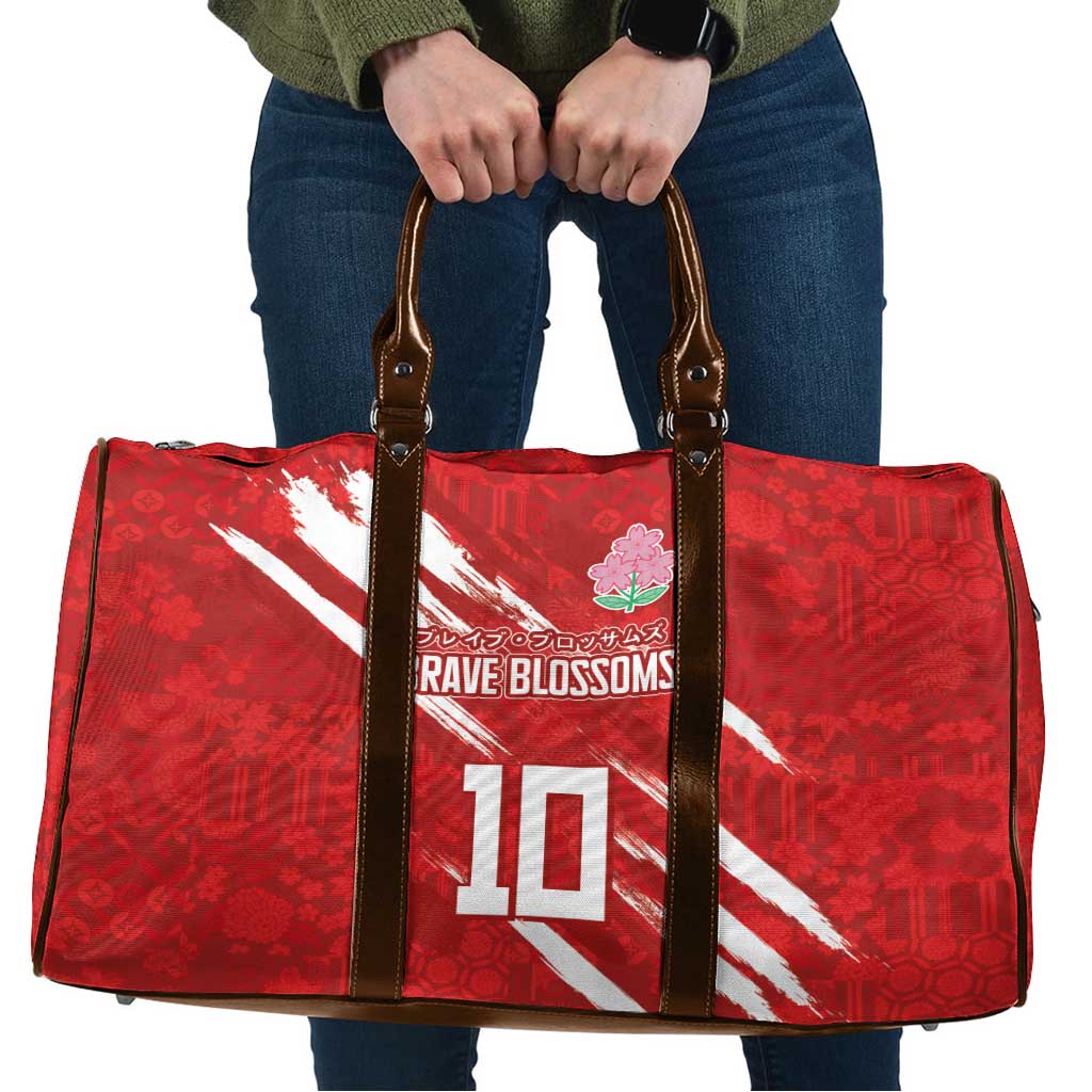 Custom Rugby Japan Travel Bag The Champion Brave Blossoms Red Color - Wonder Print Shop