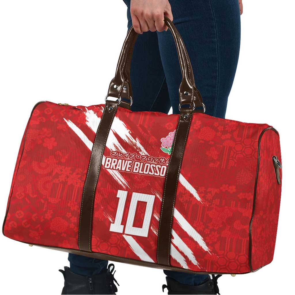 Custom Rugby Japan Travel Bag The Champion Brave Blossoms Red Color - Wonder Print Shop