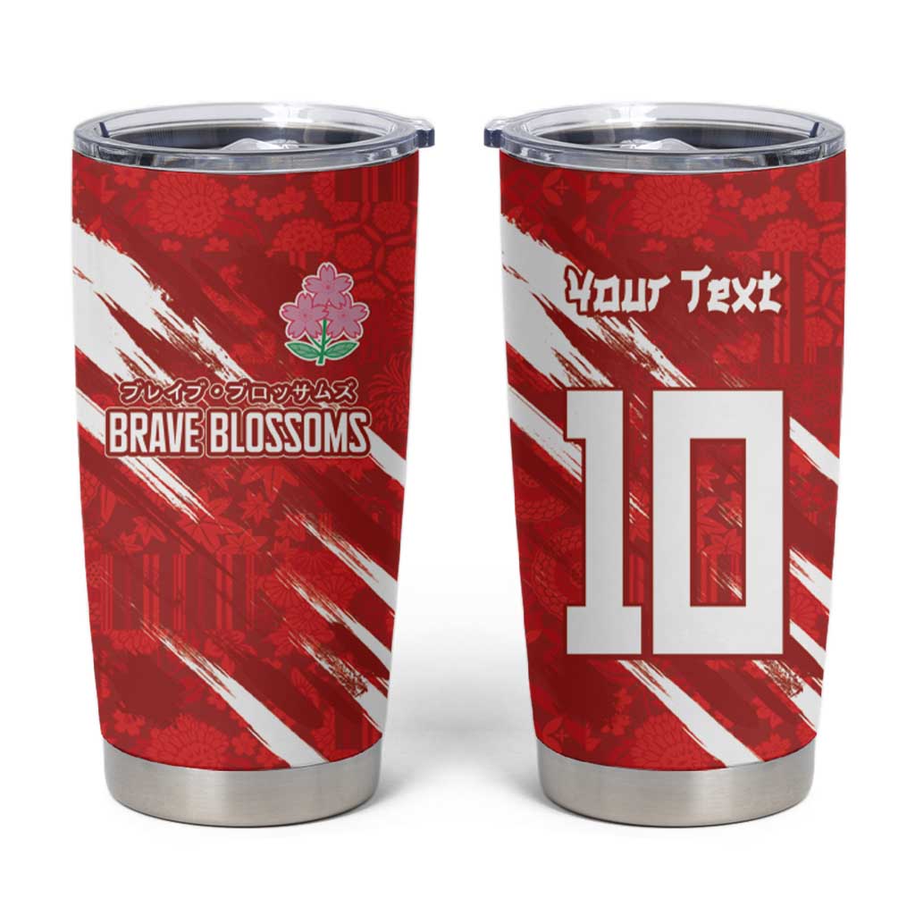 Custom Rugby Japan Tumbler Cup The Champion Brave Blossoms Red Color - Wonder Print Shop