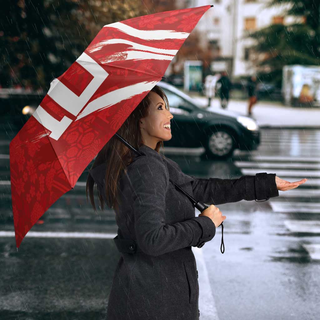 Custom Rugby Japan Umbrella The Champion Brave Blossoms Red Color - Wonder Print Shop