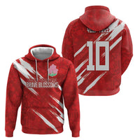 Custom Rugby Japan Zip Hoodie The Champion Brave Blossoms Red Color - Wonder Print Shop