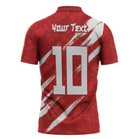 Custom Rugby Japan Zipper Polo Shirt The Champion Brave Blossoms Red Color - Wonder Print Shop