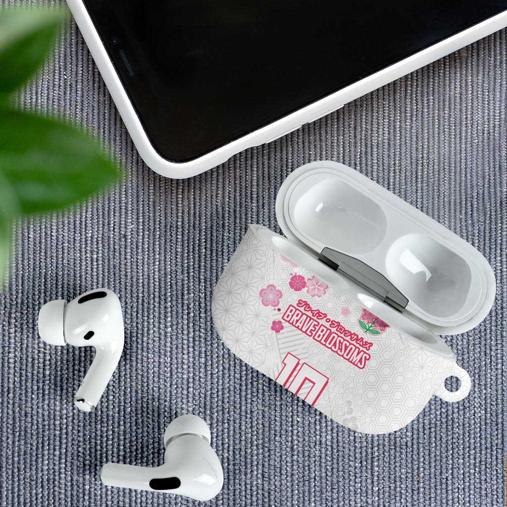 Custom Rugby Japan AirPods Case The Champion Brave Blossoms White Color - Wonder Print Shop