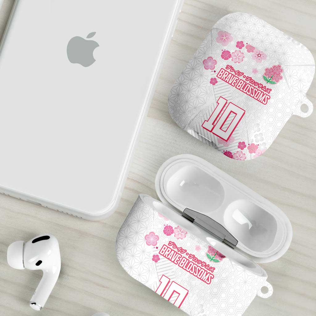 Custom Rugby Japan AirPods Case The Champion Brave Blossoms White Color - Wonder Print Shop
