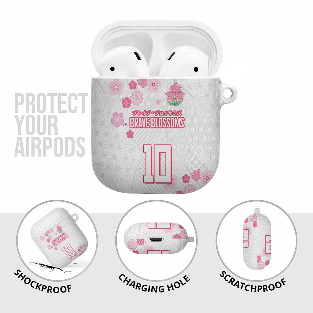 Custom Rugby Japan AirPods Case The Champion Brave Blossoms White Color - Wonder Print Shop