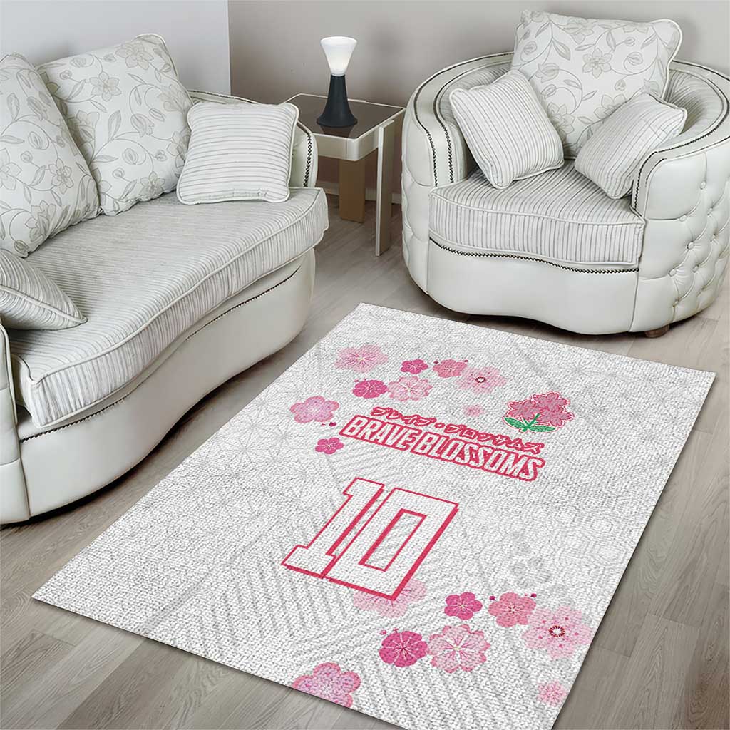 Custom Rugby Japan Area Rug The Champion Brave Blossoms White Color - Wonder Print Shop