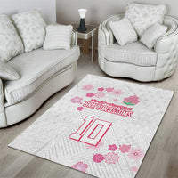 Custom Rugby Japan Area Rug The Champion Brave Blossoms White Color - Wonder Print Shop