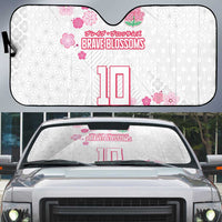 Custom Rugby Japan Auto Sun Shade The Champion Brave Blossoms White Color - Wonder Print Shop