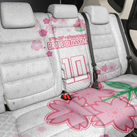 Custom Rugby Japan Back Car Seat Cover The Champion Brave Blossoms White Color - Wonder Print Shop