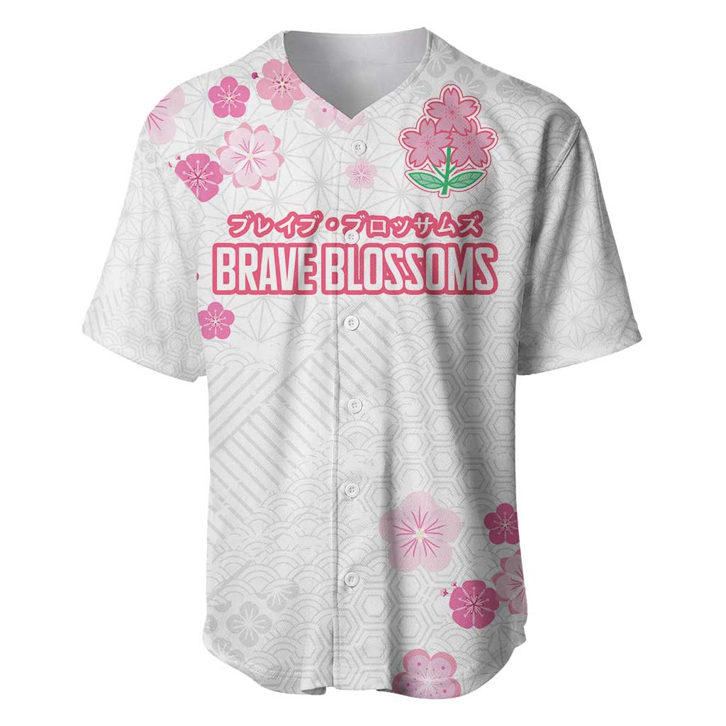 Custom Rugby Japan Baseball Jersey The Champion Brave Blossoms White Color - Wonder Print Shop