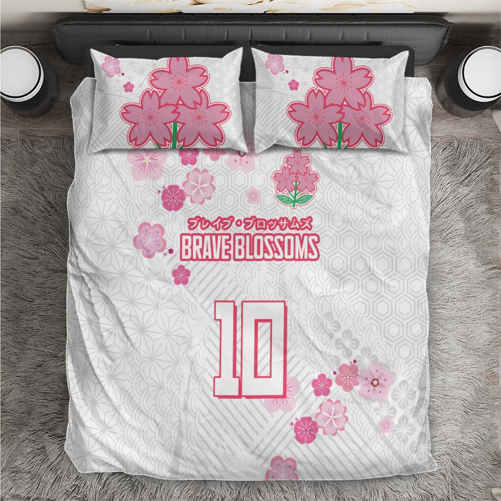 Custom Rugby Japan Bedding Set The Champion Brave Blossoms White Color - Wonder Print Shop