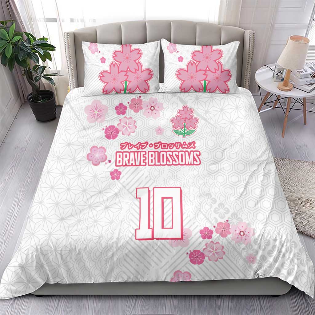 Custom Rugby Japan Bedding Set The Champion Brave Blossoms White Color - Wonder Print Shop