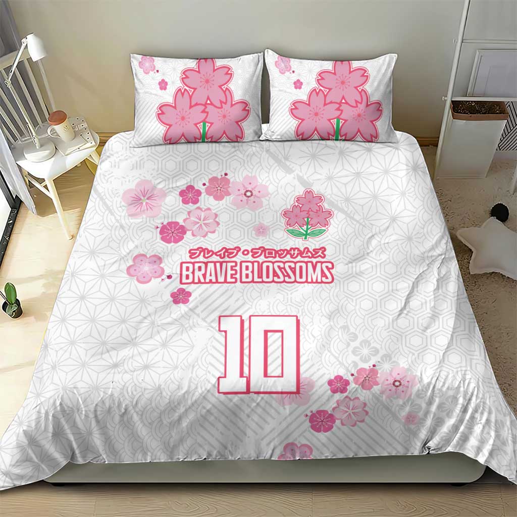 Custom Rugby Japan Bedding Set The Champion Brave Blossoms White Color - Wonder Print Shop