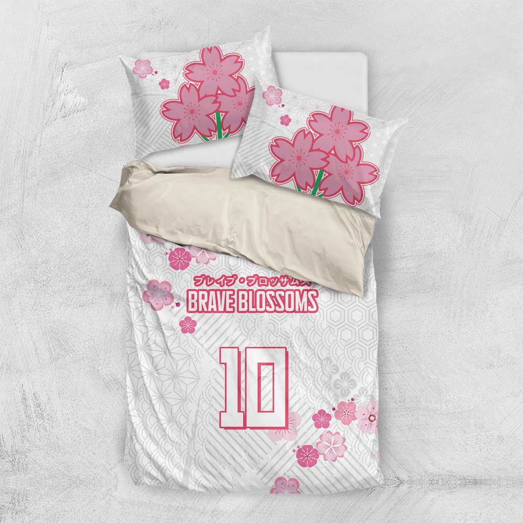 Custom Rugby Japan Bedding Set The Champion Brave Blossoms White Color - Wonder Print Shop