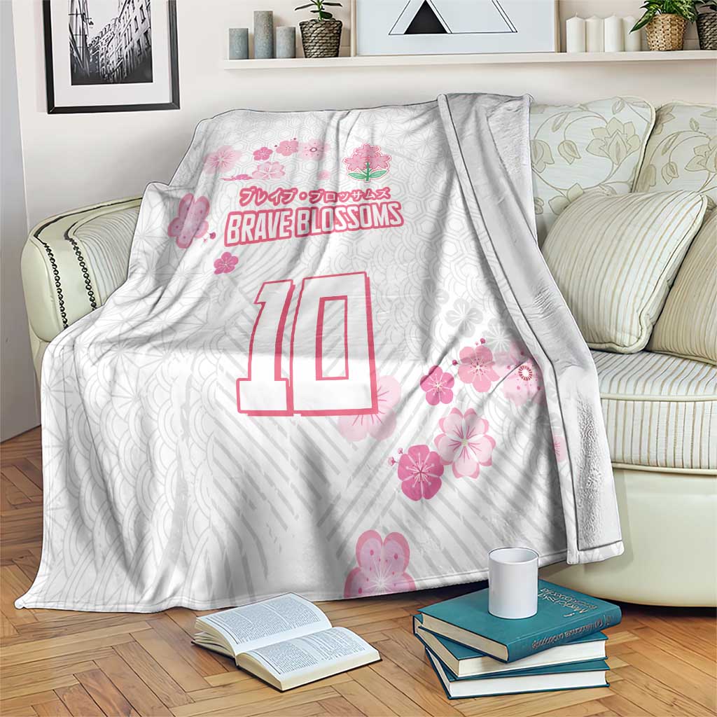 Custom Rugby Japan Blanket The Champion Brave Blossoms White Color - Wonder Print Shop