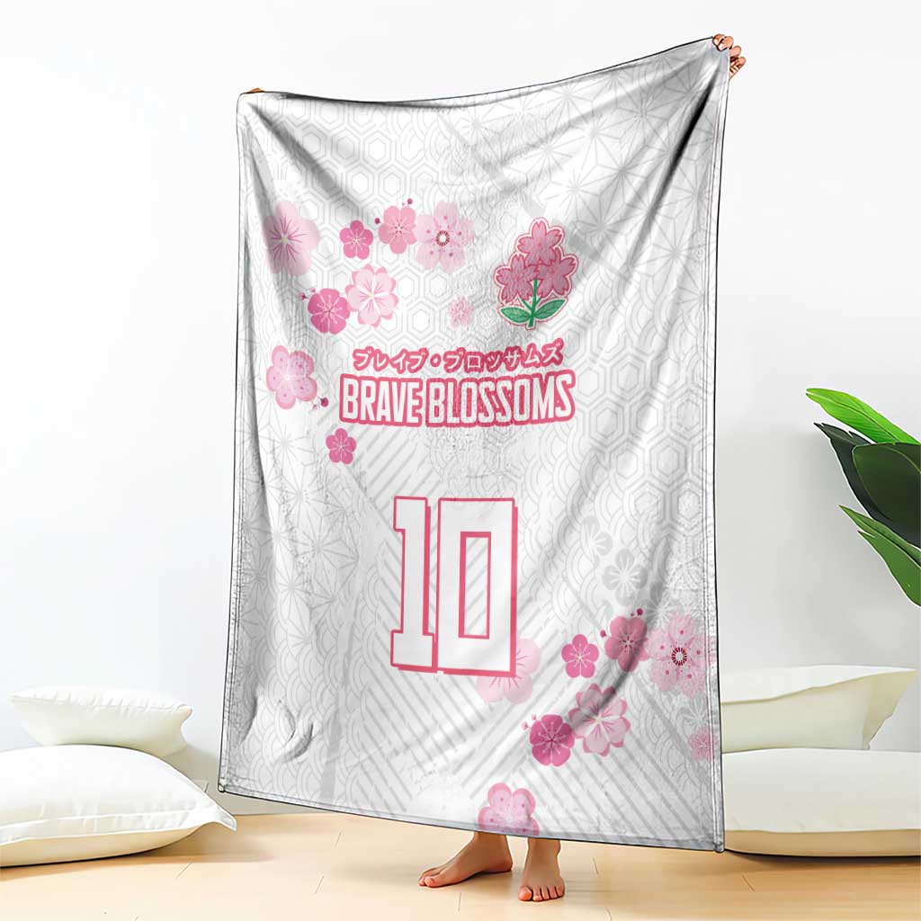 Custom Rugby Japan Blanket The Champion Brave Blossoms White Color - Wonder Print Shop