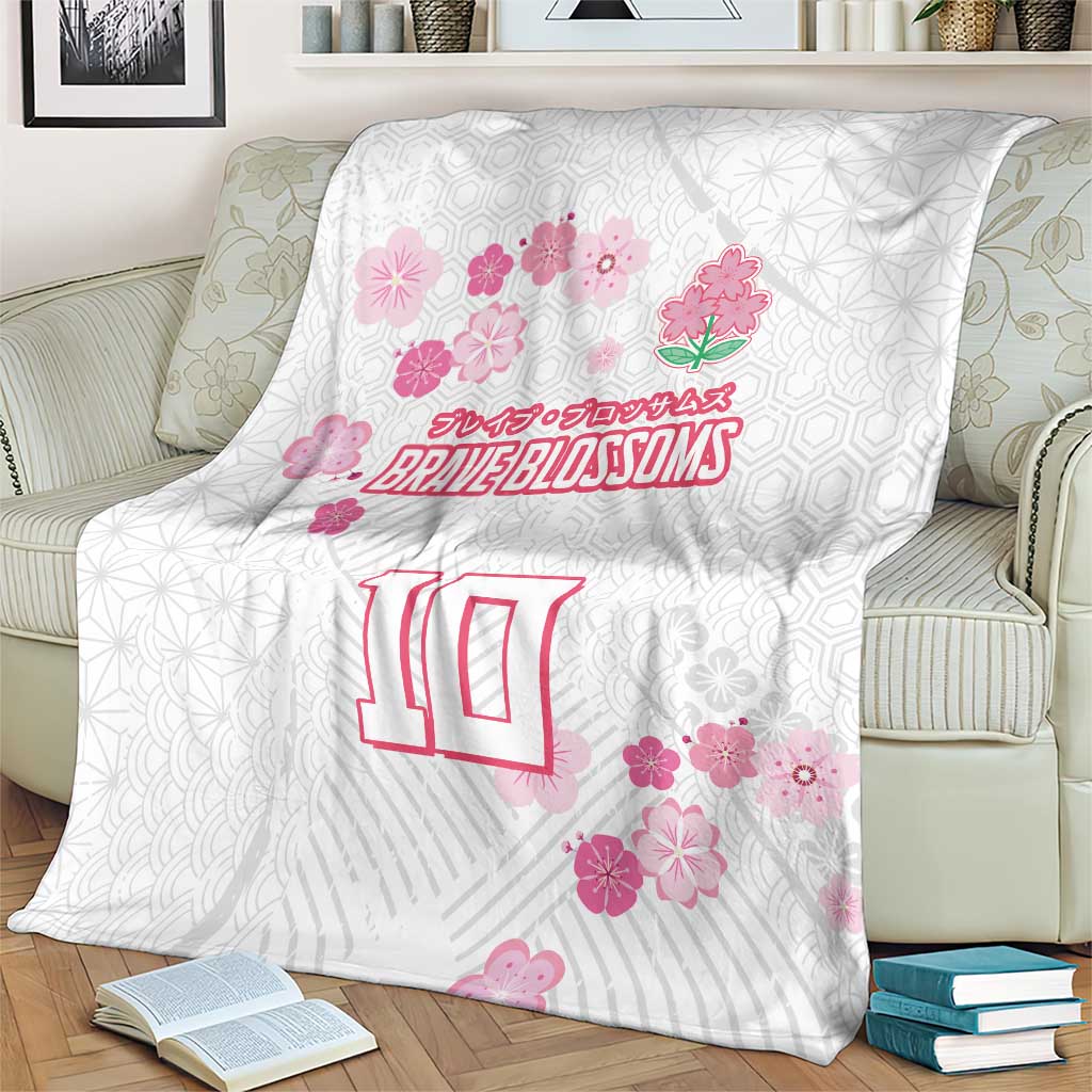 Custom Rugby Japan Blanket The Champion Brave Blossoms White Color - Wonder Print Shop