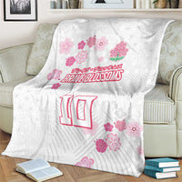 Custom Rugby Japan Blanket The Champion Brave Blossoms White Color - Wonder Print Shop
