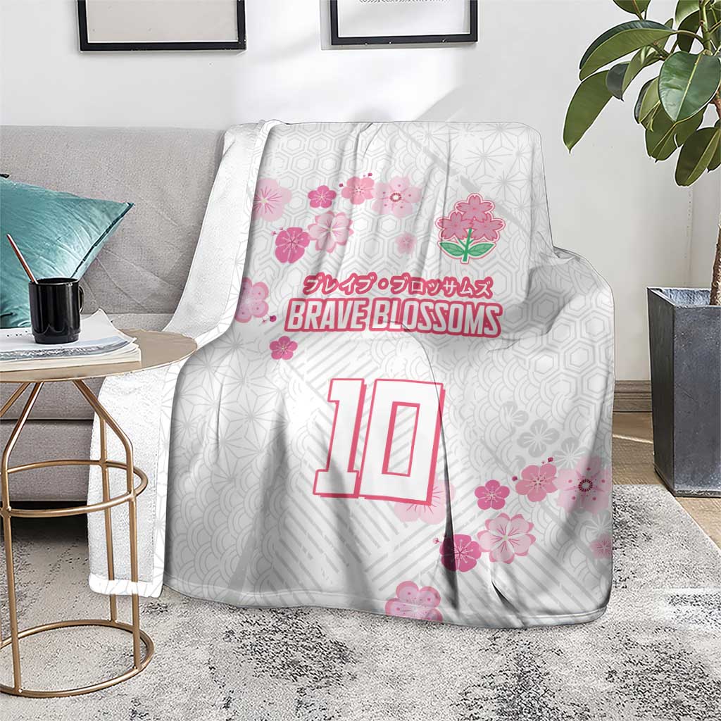 Custom Rugby Japan Blanket The Champion Brave Blossoms White Color - Wonder Print Shop
