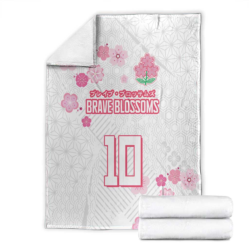 Custom Rugby Japan Blanket The Champion Brave Blossoms White Color - Wonder Print Shop
