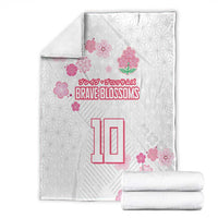 Custom Rugby Japan Blanket The Champion Brave Blossoms White Color - Wonder Print Shop