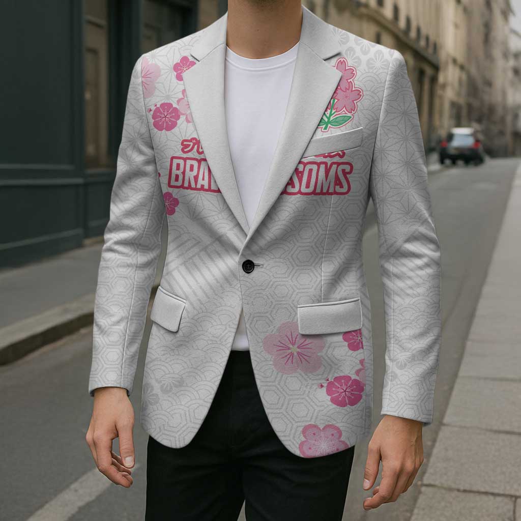 Custom Rugby Japan Blazer The Champion Brave Blossoms White Color - Wonder Print Shop