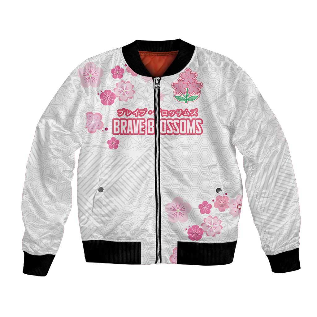 Custom Rugby Japan Bomber Jacket The Champion Brave Blossoms White Color - Wonder Print Shop