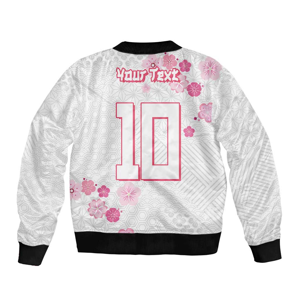 Custom Rugby Japan Bomber Jacket The Champion Brave Blossoms White Color - Wonder Print Shop