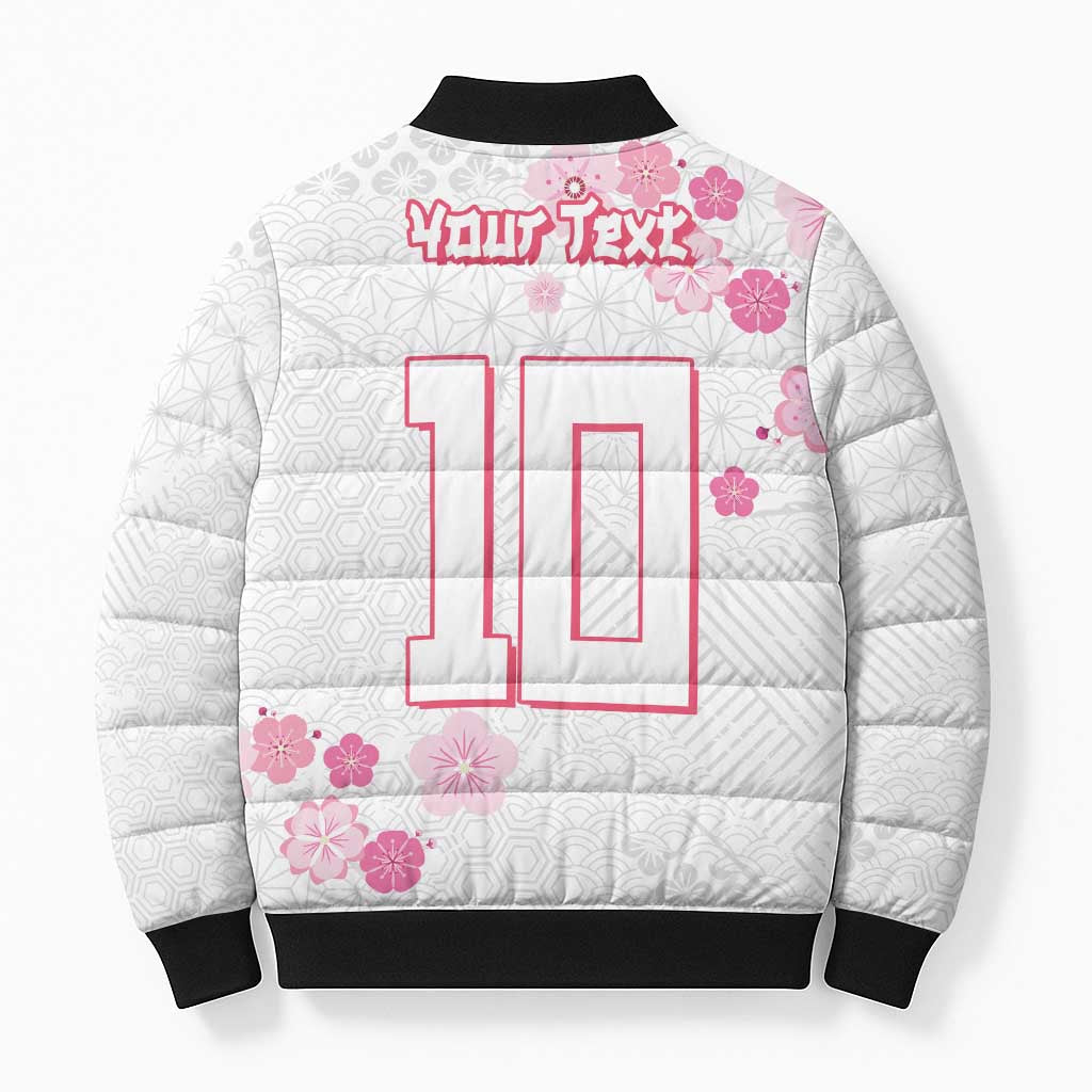 Custom Rugby Japan Bomber Puffer Jacket The Champion Brave Blossoms White Color - Wonder Print Shop