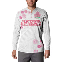 Custom Rugby Japan Button Sweatshirt The Champion Brave Blossoms White Color - Wonder Print Shop