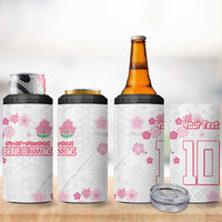 Custom Rugby Japan 4 in 1 Can Cooler Tumbler The Champion Brave Blossoms White Color - Wonder Print Shop
