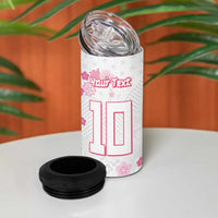 Custom Rugby Japan 4 in 1 Can Cooler Tumbler The Champion Brave Blossoms White Color - Wonder Print Shop