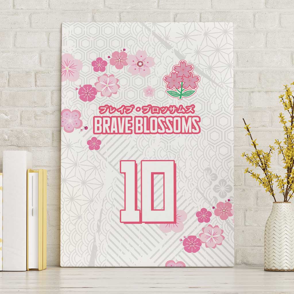 Custom Rugby Japan Canvas Wall Art The Champion Brave Blossoms White Color - Wonder Print Shop