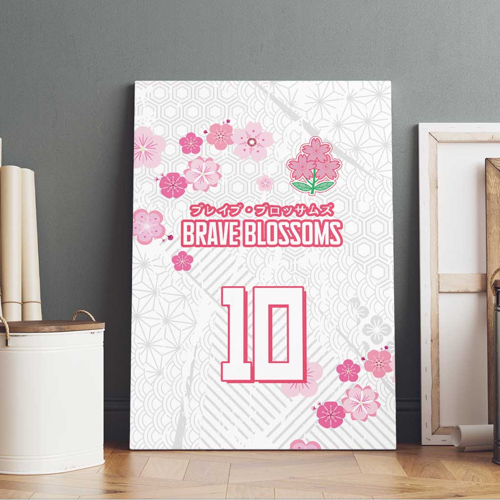Custom Rugby Japan Canvas Wall Art The Champion Brave Blossoms White Color - Wonder Print Shop