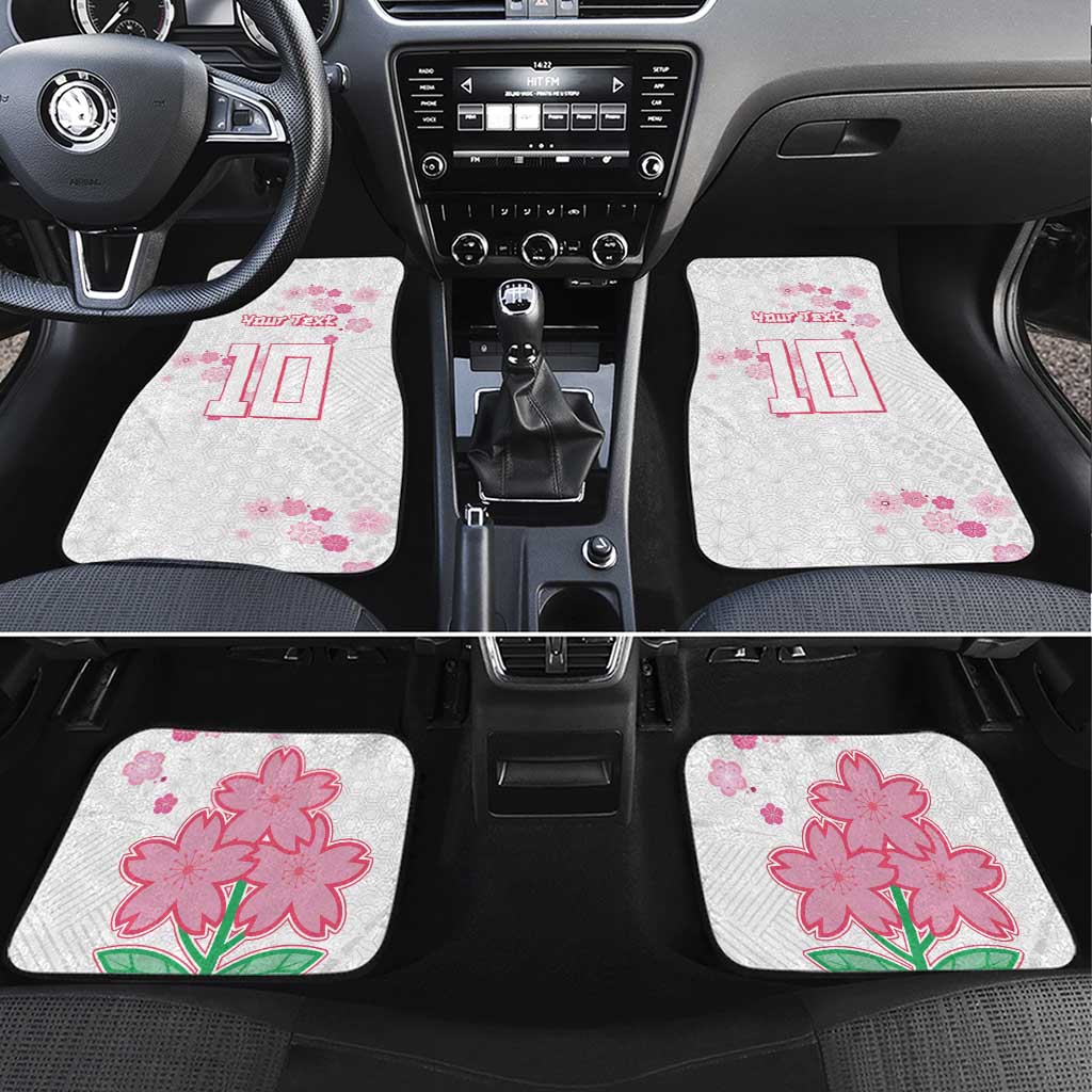 Custom Rugby Japan Car Mats The Champion Brave Blossoms White Color - Wonder Print Shop