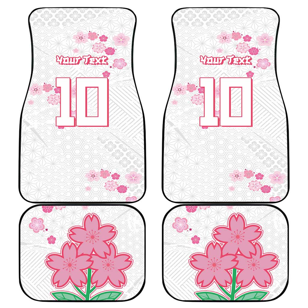 Custom Rugby Japan Car Mats The Champion Brave Blossoms White Color - Wonder Print Shop