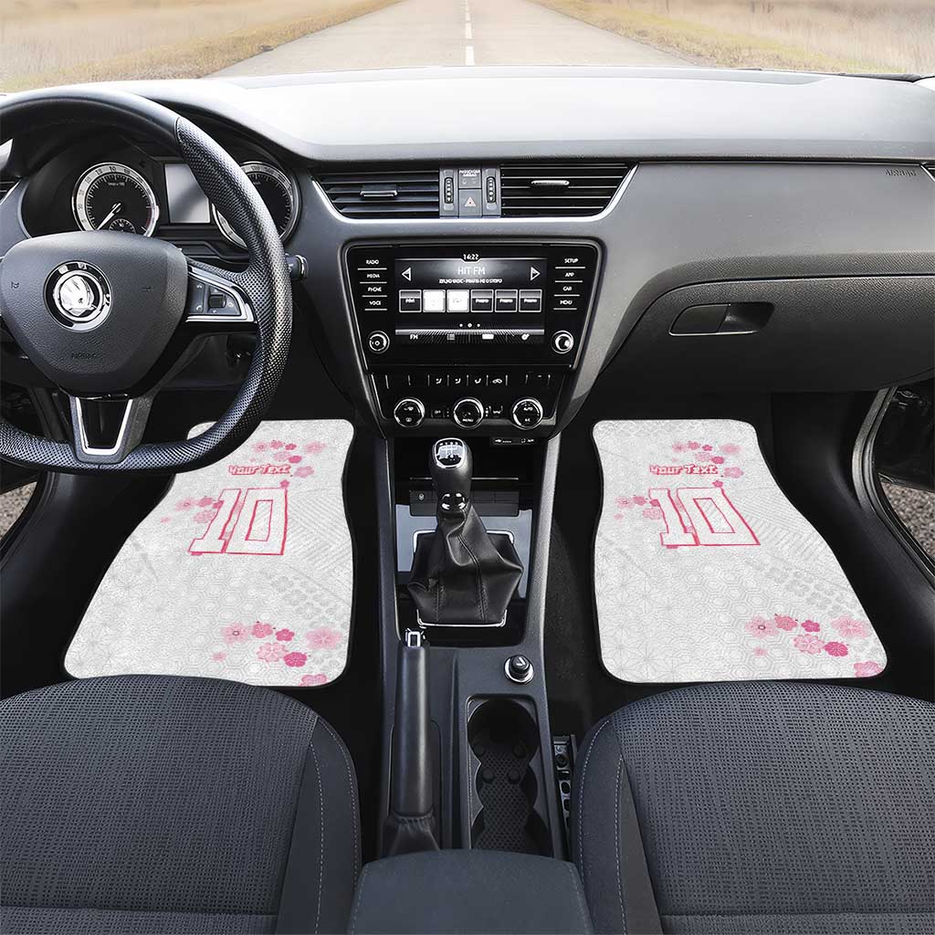 Custom Rugby Japan Car Mats The Champion Brave Blossoms White Color - Wonder Print Shop