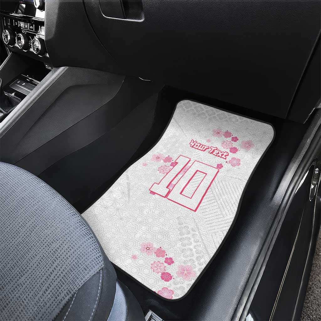 Custom Rugby Japan Car Mats The Champion Brave Blossoms White Color - Wonder Print Shop