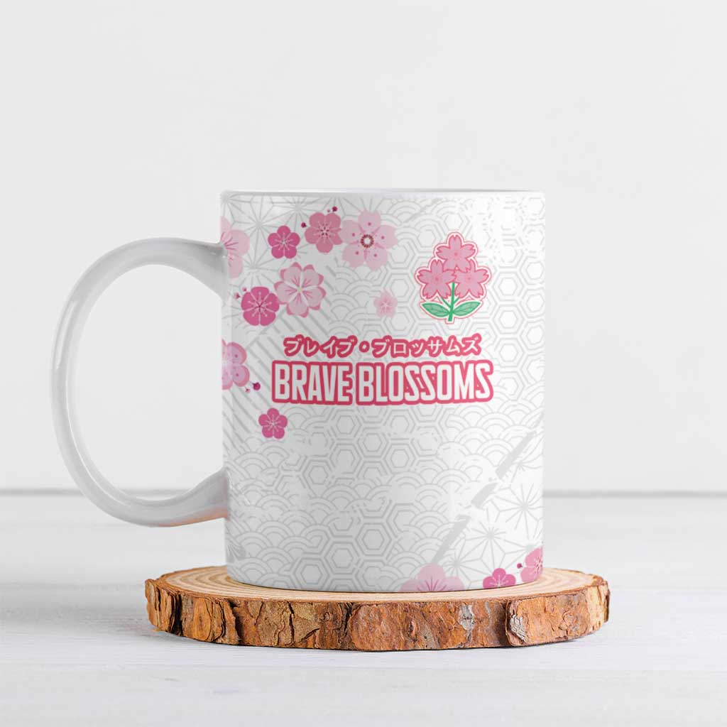 Custom Rugby Japan Ceramic Mug The Champion Brave Blossoms White Color - Wonder Print Shop