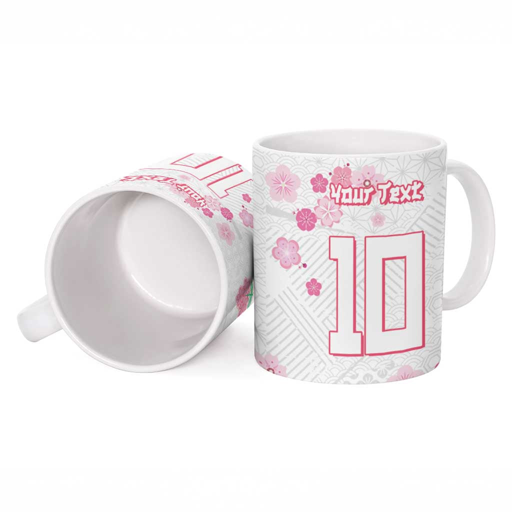 Custom Rugby Japan Ceramic Mug The Champion Brave Blossoms White Color - Wonder Print Shop
