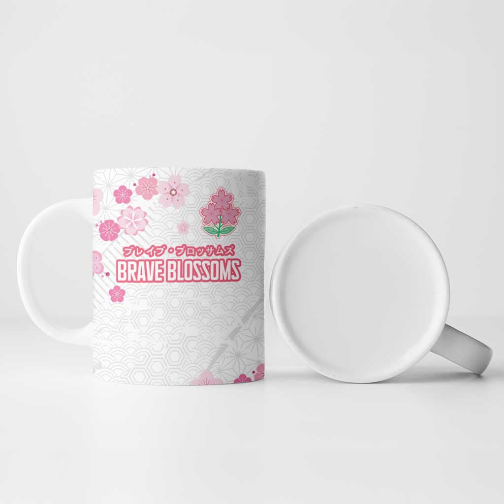 Custom Rugby Japan Ceramic Mug The Champion Brave Blossoms White Color - Wonder Print Shop