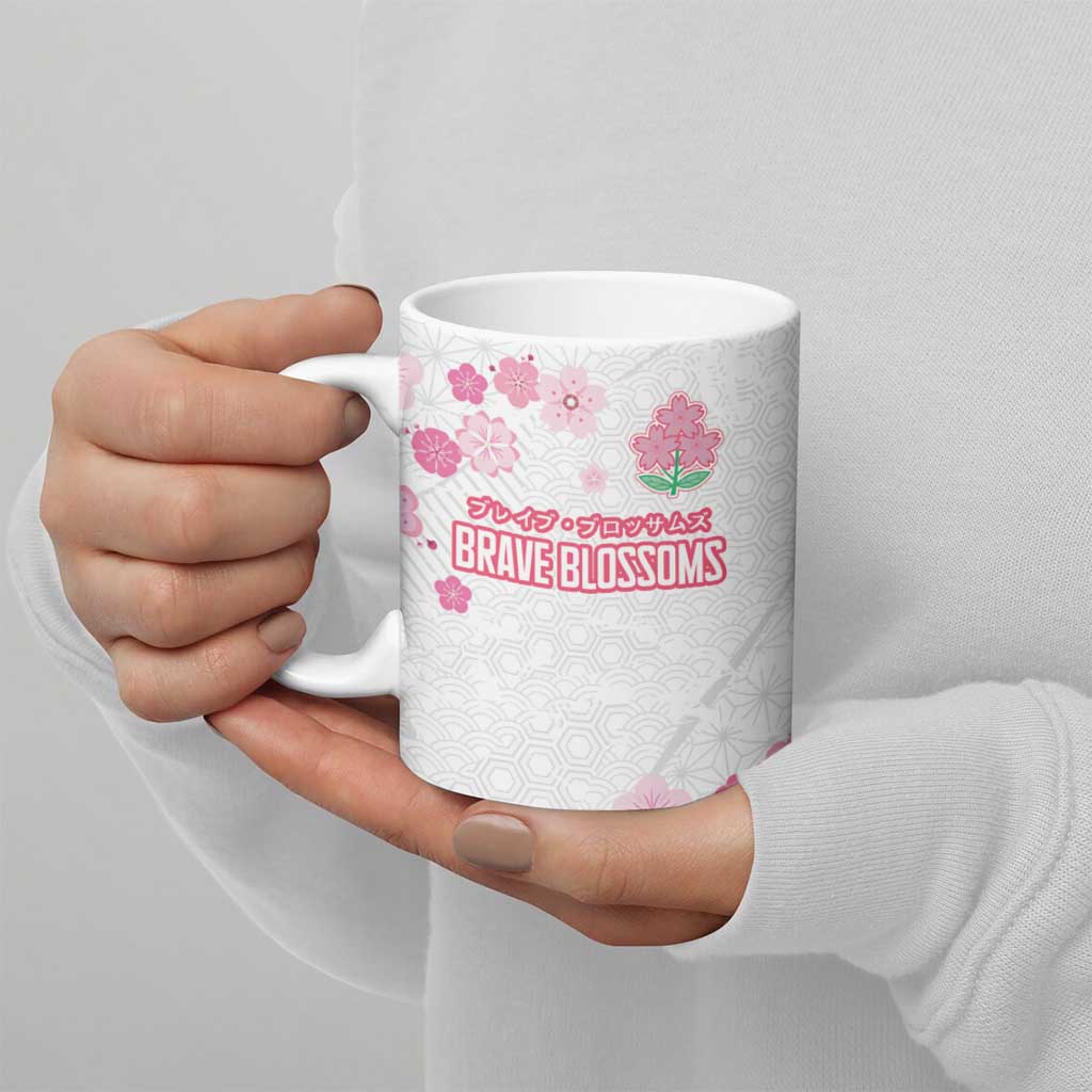 Custom Rugby Japan Ceramic Mug The Champion Brave Blossoms White Color - Wonder Print Shop