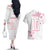 Custom Rugby Japan Couples Matching Off The Shoulder Long Sleeve Dress and Hawaiian Shirt The Champion Brave Blossoms White Color - Wonder Print Shop