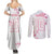 Custom Rugby Japan Couples Matching Summer Maxi Dress and Long Sleeve Button Shirt The Champion Brave Blossoms White Color - Wonder Print Shop