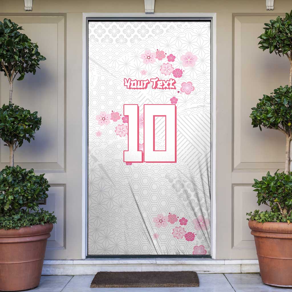 Custom Rugby Japan Door Cover The Champion Brave Blossoms White Color - Wonder Print Shop