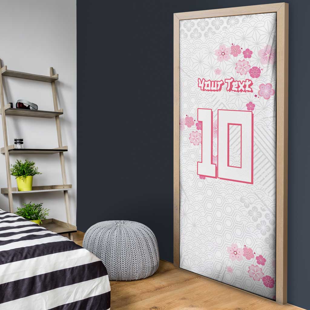 Custom Rugby Japan Door Cover The Champion Brave Blossoms White Color - Wonder Print Shop