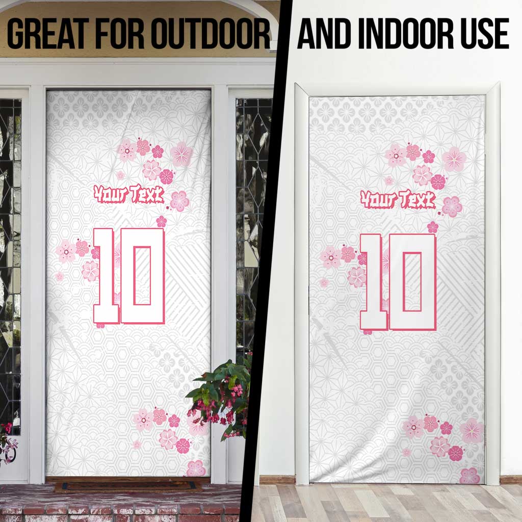 Custom Rugby Japan Door Cover The Champion Brave Blossoms White Color - Wonder Print Shop