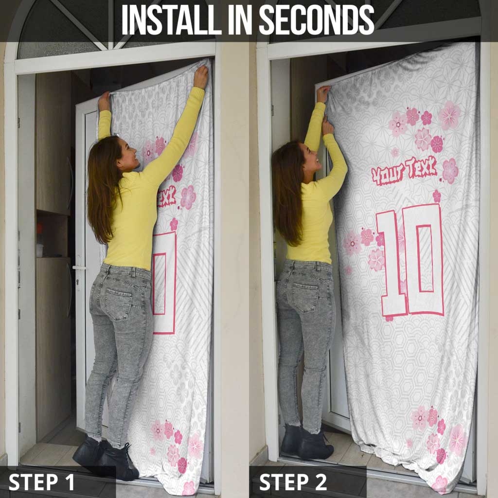 Custom Rugby Japan Door Cover The Champion Brave Blossoms White Color - Wonder Print Shop